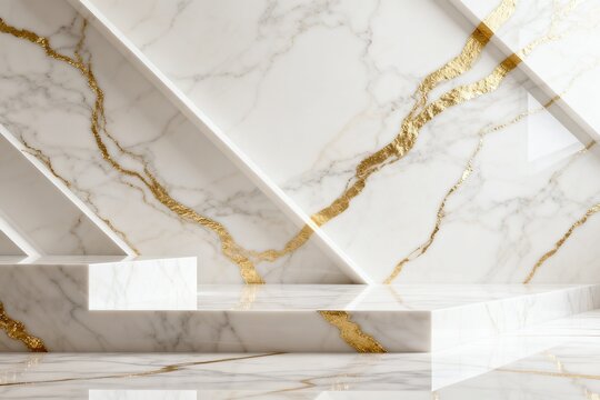 Marble surface with gold veins