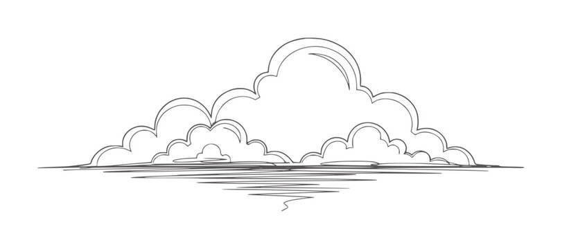 Stylized cloud formation with reflected water lines reflection