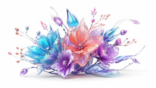 An abstract watercolor background featuring a beautiful pink and purple crocus flower blossom in a spring garden
