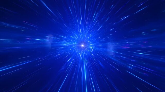 Abstract blue light speed motion blur background