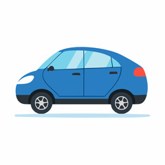 Fototapeta premium Blue Sedan Car Illustration
