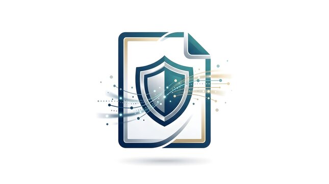 A shield logo on a document with a blue border and green accents