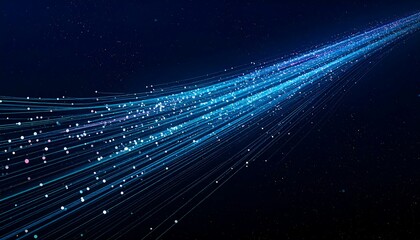 Fototapeta premium Blue light trails on dark background.