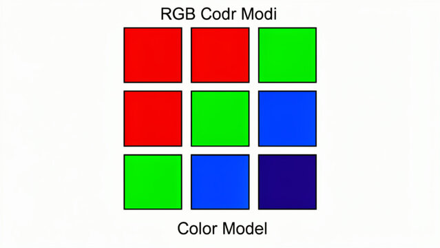color model grid with red green blue squares simple geometric layout