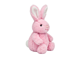 Obraz premium pink rabbit isolated on white
