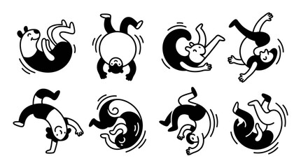 Obraz premium Whimsical Dancing Animals and People in Playful Poses