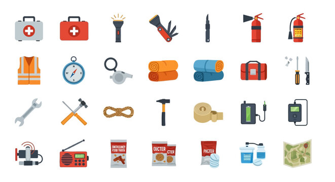 Emergency Preparedness Kit Icons