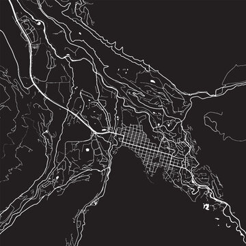 Aspen Colorado Vector Map, Detailed City Street Map Black and White Minimalist Line Art