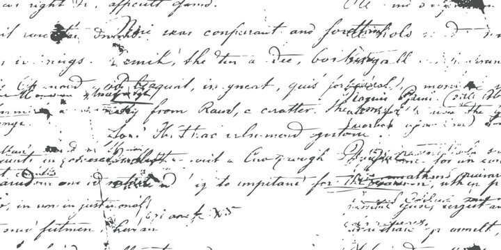 Old vintage handwritten document with cursive ink calligraphy text on aged parchment paper