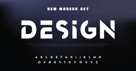 Design, Abstract technology science alphabet font. digital space typography vector illustration design © Moscoo