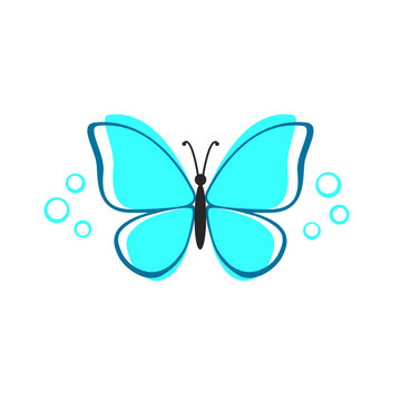 Butterfly silhouette turquoise graphic design