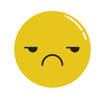 Unamused Bored Emoji Face Annoyed Skeptical Expression Vector Icon
