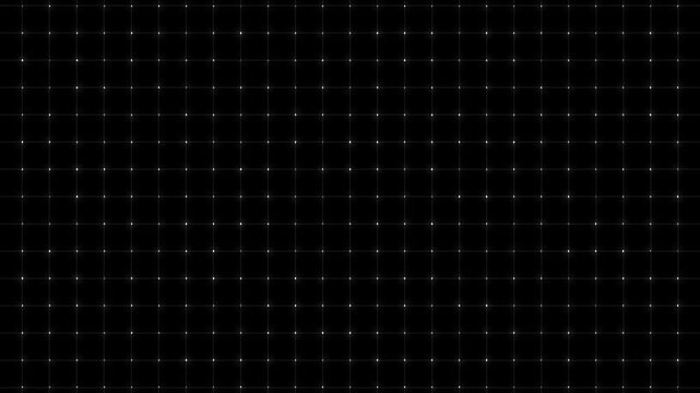 Grid pattern animation with white lights. Grid pattern abstract digital design. Grid pattern modern motion graphic on black background for technology.