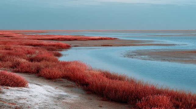 Grayish Blue Salt Marsh Suaeda Salsa, Niche Commercial Widescreen