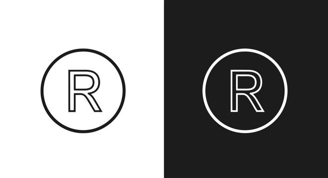 Registered trademark symbol icon in black and white for legal protection.