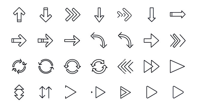 Arrow icons set for design and navigation