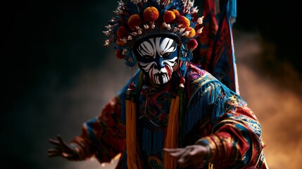 Obraz premium A performer in traditional Chinese opera costume