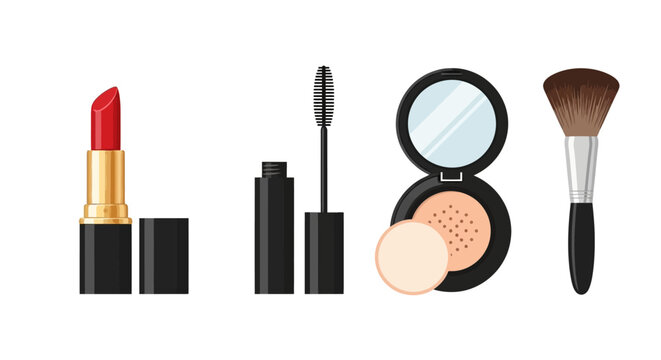 Collection of various makeup products.