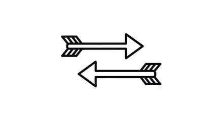 Fototapeta premium Two arrows pointing in opposite directions icon for exchange or transfer concept.