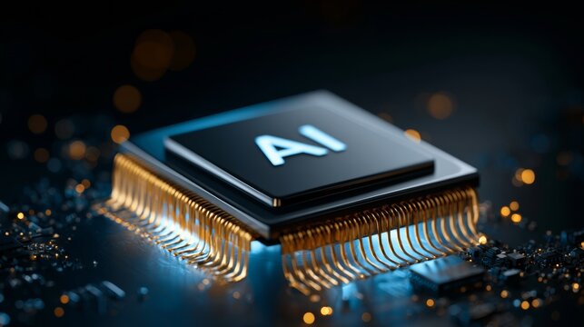 A close-up view of an artificial intelligence chip