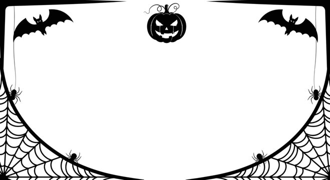 Halloween spider web border design element.