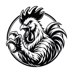 Fierce rooster mascot emblem © MinhazBinHafiz