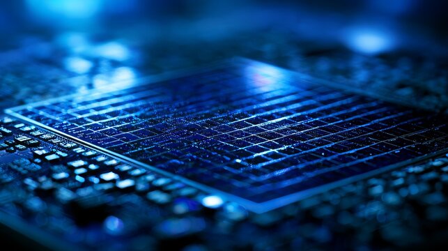 A close-up view of a blue grid pattern on a surface