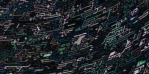 Abstract Turing pattern background. Reaction diffusion pattern. chaotic motion. Linear design. Black and white natural background with organic structures. Vector illustration. swirl, zigzag, algorithm © Trex