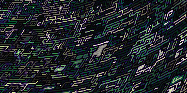 Abstract Turing pattern background. Reaction diffusion pattern. chaotic motion. Linear design. Black and white natural background with organic structures. Vector illustration. swirl, zigzag, algorithm