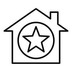 Obraz premium House with star rating symbol for real estate or home review concept icon