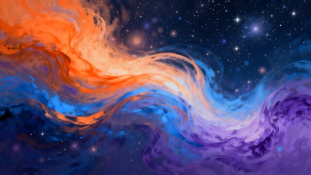 Cosmic Nebula with Stars