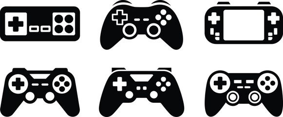 Gamepad and video game controller silhouette vector © Ahamedpicu