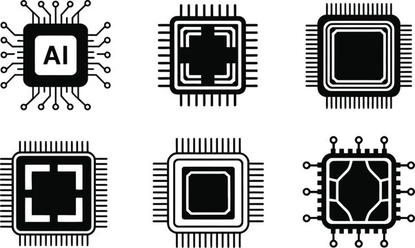 AI Processor and Computer Microchip Vector