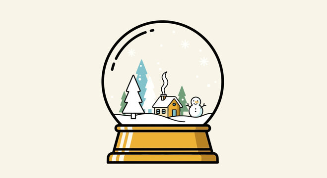 Snow Globe Winter Scene Decoration.