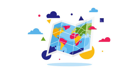 Obraz premium Colorful World Map Illustration