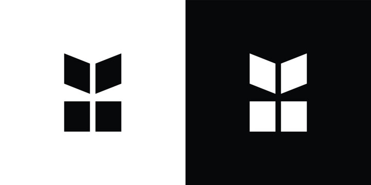 Black and white geometric pattern with stacked triangular shapes and squares black background white shapes