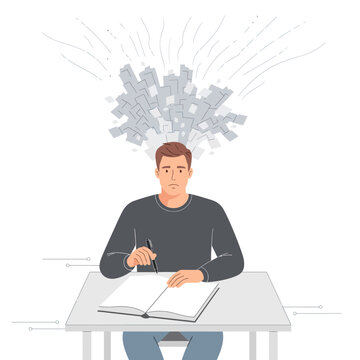Writer Frustrated with Writers Block and Mental Overload