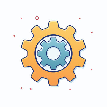 Two Interlocking Gears Icon