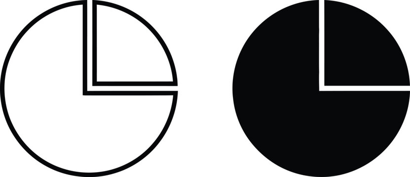 Two circular charts showing a quarter section segment for data analysis and professional business progress tracking