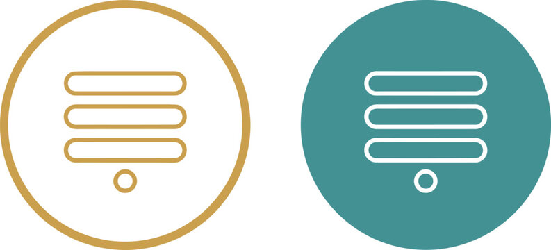 Two circular web navigation menu icons featuring horizontal bars and a single dot for mobile interfaces