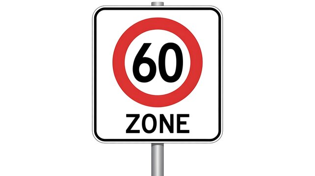 Speed limit sign, 60 km/h zone, traffic sign, road sign