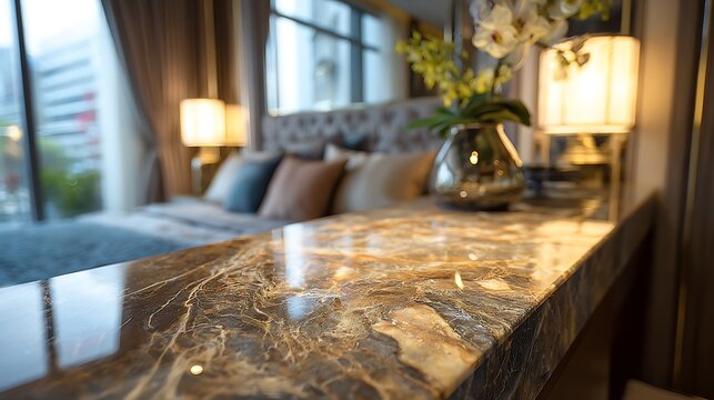 Luxury Kitchen with Marble Countertops / 大理石カウンターのある豪華なキッチン