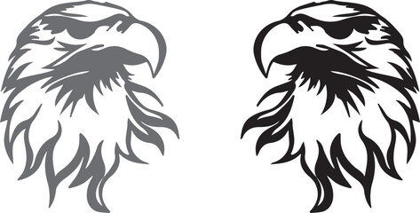 Fototapeta premium Eagle head designs two color variations for branding and graphic projects