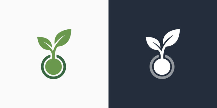 Abstract tree shoot vector logo design with modern, simple, clean and abstract style.