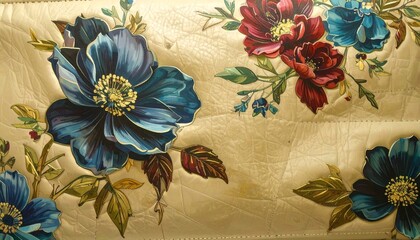 Naklejka premium Floral Pattern Leather Texture.