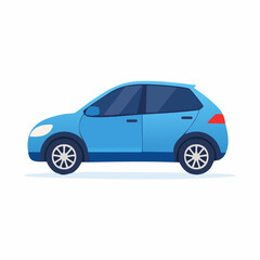 Obraz premium Blue Hatchback Car Illustration
