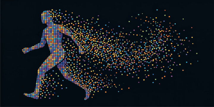 Vector Illustration of Dancing Woman and Man Silhouettes with Glowing Lights and Star Background