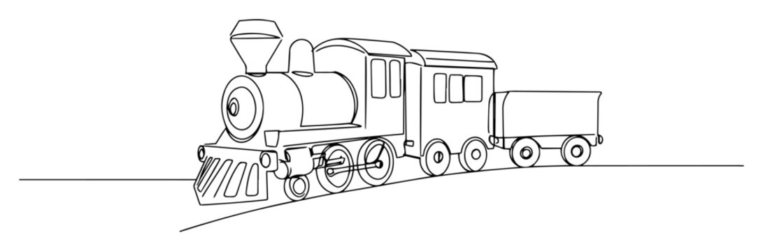 steam train line icon - minimalist vector illustration