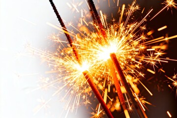 Fototapeta premium Sparks from lit firecrackers