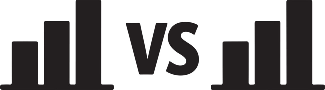 Data comparison chart with dual bars and clean lines in minimal vector analytics style.